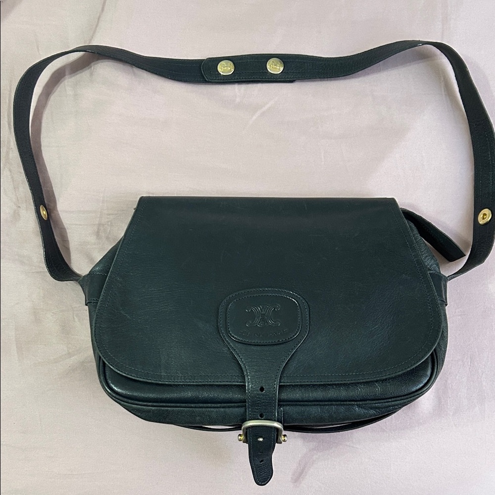 Celine Black Leather Crossbody Bag